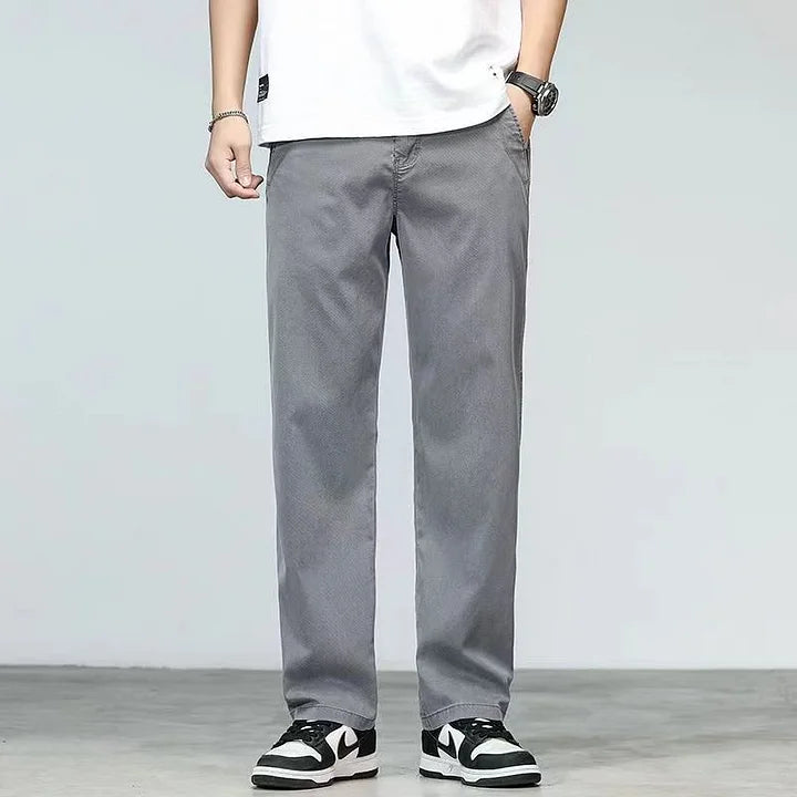 [PAGUE 2 LEVE 3] Calça Masculina em Malha de Algodão Egípcio e Elastano + BRINDES: Carteira e Relógio