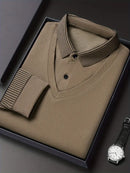 [PAGUE 2 LEVE 4] Camisa Polo Casual Elegance em Malha de Seda Gelo e Poliéster + BRINDES: Carteira e Relógio