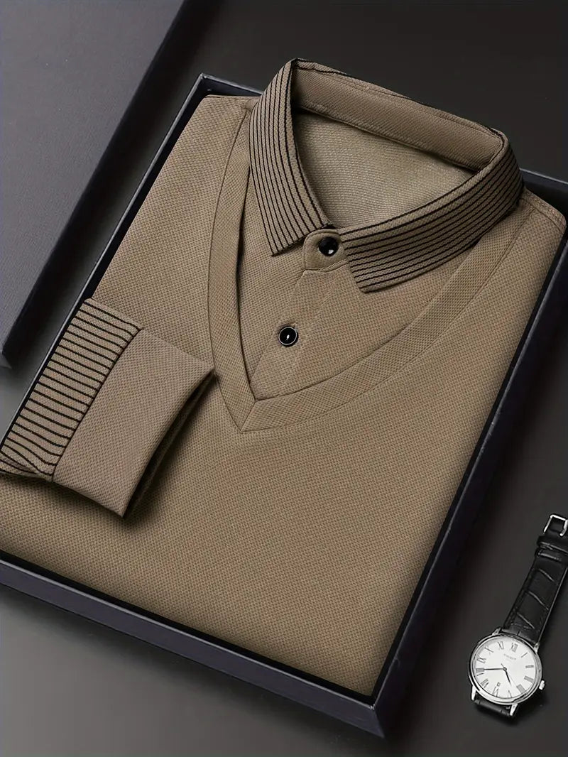 [PAGUE 2 LEVE 4] Camisa Polo Casual Makland em Malha de Seda Gelo e Poliéster