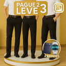 [PAGUE 2 LEVE 3] Calça Masculina em Malha de Algodão Egípcio e Elastano + BRINDES: Carteira e Relógio