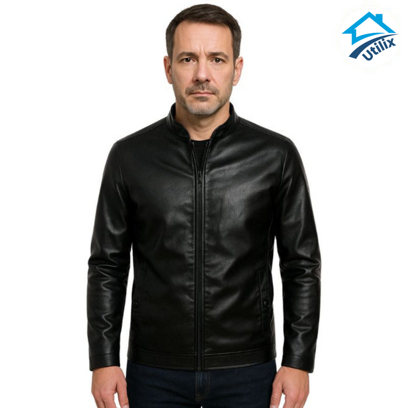 Jaqueta Masculina Zavelle em Couro Legítimo + BRINDES: Cinto, Carteira Relógio