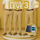 [PAGUE 2 LEVE 3] Calça Masculina em Malha de Algodão Egípcio e Elastano + BRINDES: Carteira e Relógio
