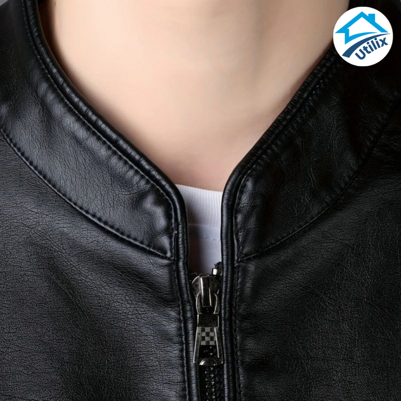 Jaqueta Masculina Zavelle em Couro Legítimo + BRINDES: Cinto, Carteira Relógio