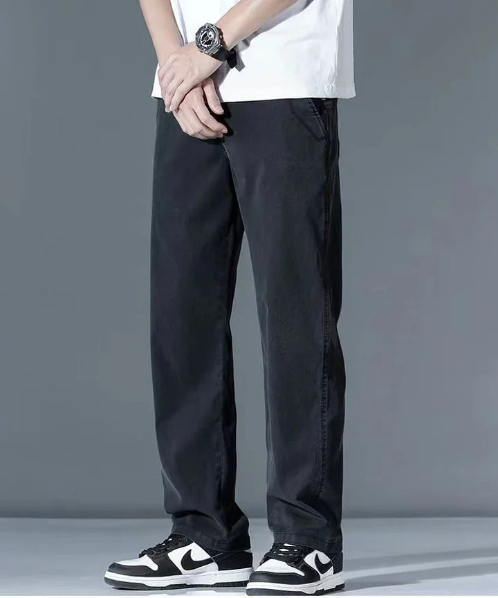 [PAGUE 2 LEVE 3] Calça Masculina em Malha de Algodão Egípcio e Elastano + BRINDES: Carteira e Relógio