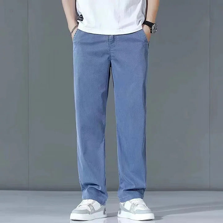 [PAGUE 2 LEVE 3] Calça Masculina em Malha de Algodão Egípcio e Elastano + BRINDES: Carteira e Relógio