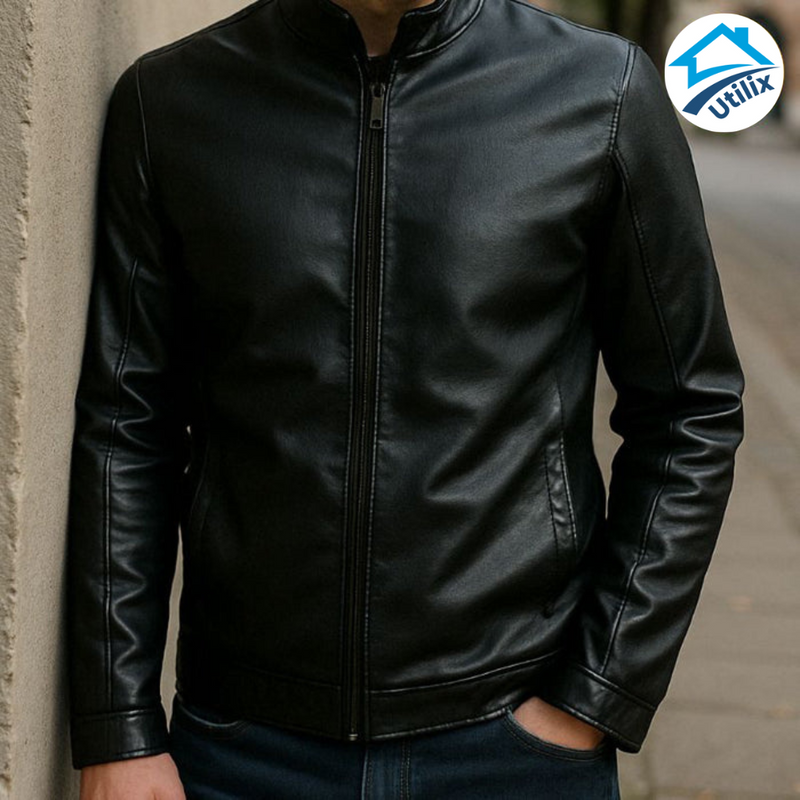 Jaqueta Masculina Zavelle em Couro Legítimo + BRINDES: Cinto, Carteira Relógio