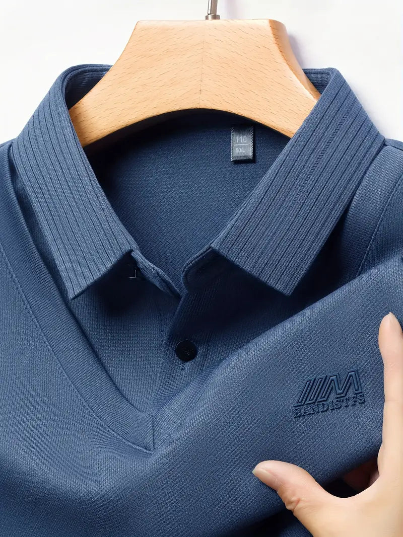 [PAGUE 2 LEVE 4] Camisa Polo Casual Makland em Malha de Seda Gelo e Poliéster