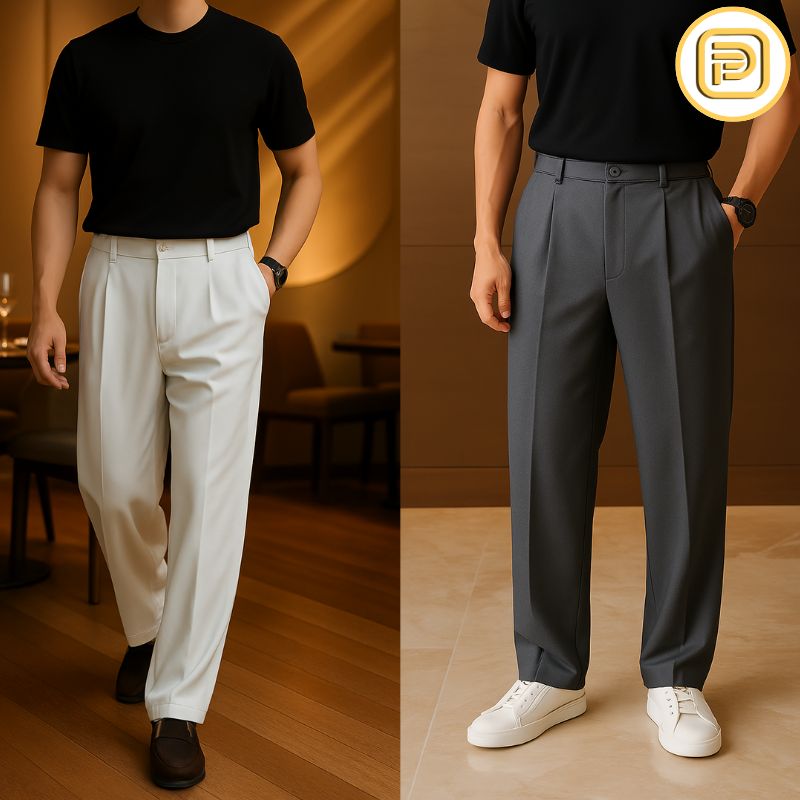 [PAGUE 2 LEVE 3] Kit Calça Masculina de Alfaiataria Venetto em Seda Gelo e Poliéster + BRINDE: Cinto