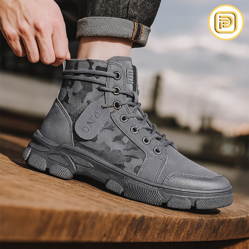 Kit Bota Militar Tática Masculina Imperium em Couro Legítimo e Camurça + BRINDES: Cinto, Carteira e Relógio