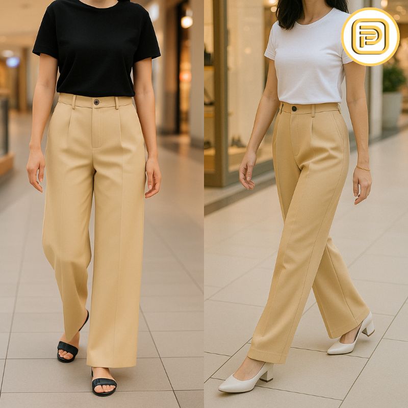 [PAGUE 2 LEVE 3] Calça Social Feminina Monna em Algodão Peruano e Seda Gelo (A Mais Quentinha de 2025!)