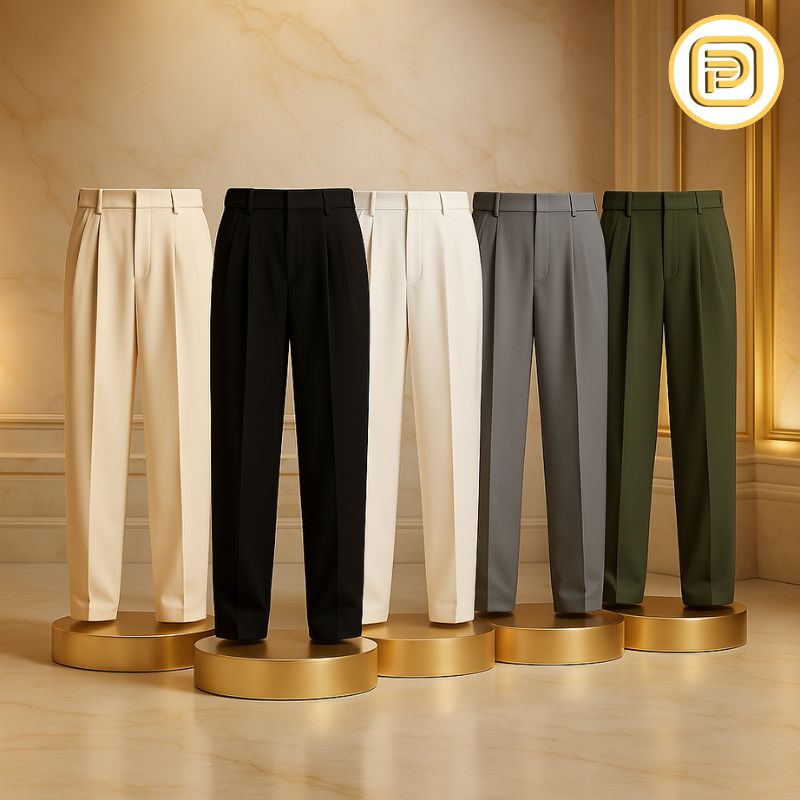 [PAGUE 2 LEVE 3] Kit Calça Masculina de Alfaiataria Venetto em Seda Gelo e Poliéster + BRINDE: Cinto