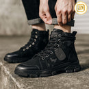 Kit Bota Militar Tática Masculina Imperium em Couro Legítimo e Camurça + BRINDES: Cinto, Carteira e Relógio