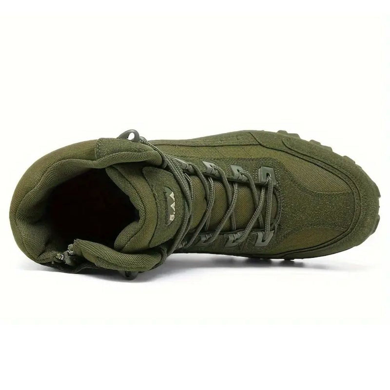 Kit Bota Tática Militar Tarkos Masculina em Couro Legítimo e Nylon + BRINDES: Cinto, Carteira e Relógio Tático