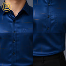 [PAGUE 3 LEVE 5] Camisa Social Zathier em Malha de Seda Gelo e Viscose + BRINDES: Cinto, Carteira e Relógio