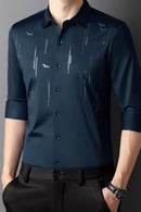 [PAGUE 3 LEVE 5] Camisa Manga Longa Casual Hector em Seda Gelo e Poliéster + BRINDE: Cinto de Couro