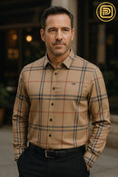 [PAGUE 3 LEVE 5] Kit Camisa Social Masculina Listrada Premium Luxden em Malha de Seda Gelo e Viscose + BRINDES: Cinto, Carteira e Relógio