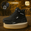 Kit Bota Militar Warrior Masculina de Couro Legitimo + 3 BRINDES: Cinto, Relógio e Carteira