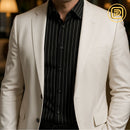 [PAGUE 2 LEVE 4] Kit Camisa Social Listrada Tecnológica Varick em Malha de Seda Gelo (Não Amassa Nem Desbota!) + BRINDES: Cinto, Carteira e Relógio