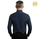 [PAGUE 2 LEVE 4] Kit Camisa Social Listrada Tecnológica Varick em Malha de Seda Gelo (Não Amassa Nem Desbota!) + BRINDES: Cinto, Carteira e Relógio