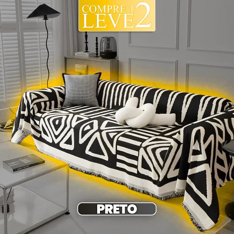 ⁠[COMPRE 1 LEVE 2] Capa de Sofá ComfyBoho (Sinta o Toque e Estilo Nômade Em Sua Sala!) + BRINDE: 2 Fronhas
