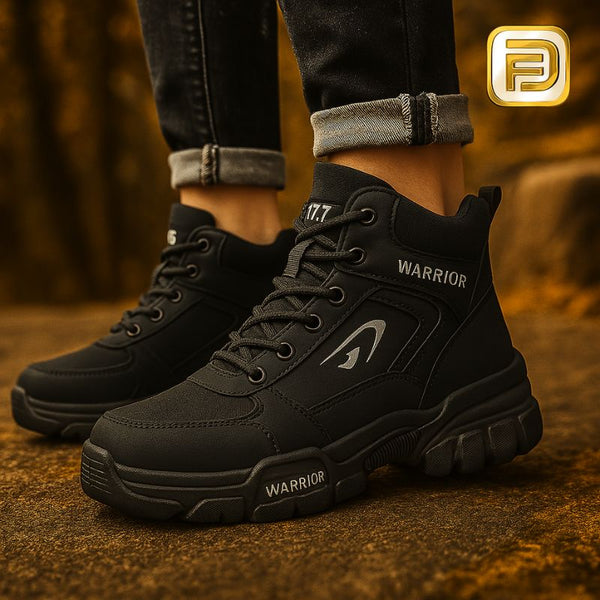 Kit Bota Militar Warrior Masculina de Couro Legitimo + 3 BRINDES: Cinto, Relógio e Carteira