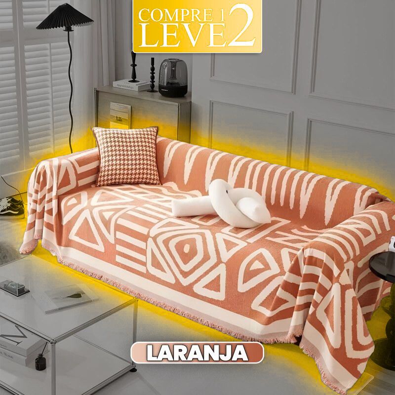 ⁠[COMPRE 1 LEVE 2] Capa de Sofá ComfyBoho (Sinta o Toque e Estilo Nômade Em Sua Sala!) + BRINDE: 2 Fronhas