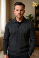 [PAGUE 2 LEVE 3] Suéter Masculino Mavrick em Algodão Peruano e Lã + BRINDES: Cinto, Carteira e Relógio