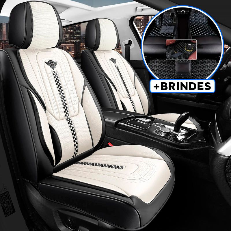 Capa Universal Completa Para Carro Iberian em Couro Legítimo +BRINDES: 3 Tapetes Para Carro