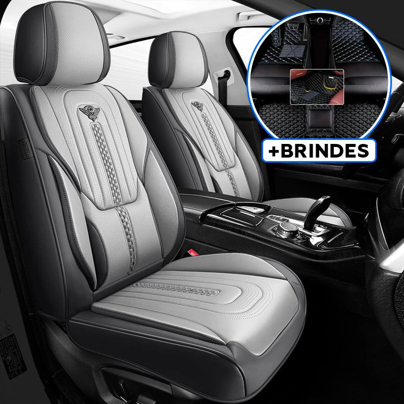 Capa Universal Completa Para Carro Iberian em Couro Legítimo +BRINDES: 3 Tapetes Para Carro