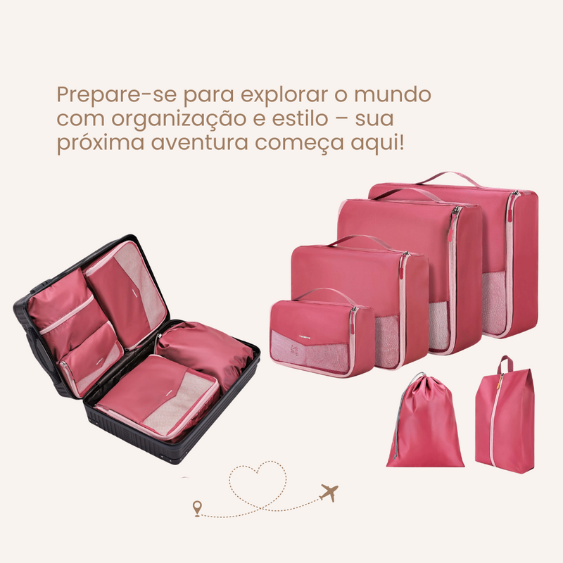 Kit de Organizadores para mala de viagem - 6 peças