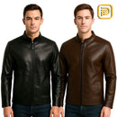 [PAGUE 1 LEVE 2] Jaqueta Masculina Hermes em Couro Legíitmo + BRINDES: Cinto, Carteira e Relógio