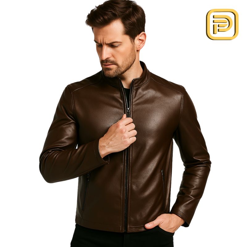 [PAGUE 1 LEVE 2] Jaqueta Masculina Hermes em Couro Legíitmo + BRINDES: Cinto, Carteira e Relógio