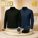 [PAGUE 1 LEVE 2] Jaqueta Casual Florenzo em Algodão Peruano, Seda Gelo e Poliéster + BRINDES: Relógio e Cinto de Couro