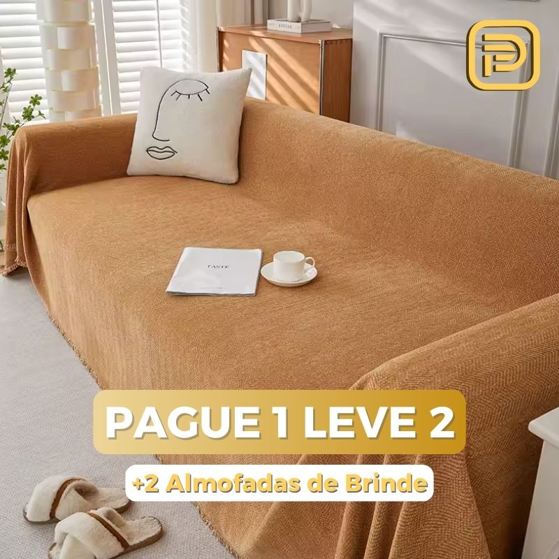 [PAGUE 1 LEVE 2] Capa de Sofá Leandra (Luxo Minimalista Para sua Sala de Estar) +BRINDES: 2 Capas Para Almofadas