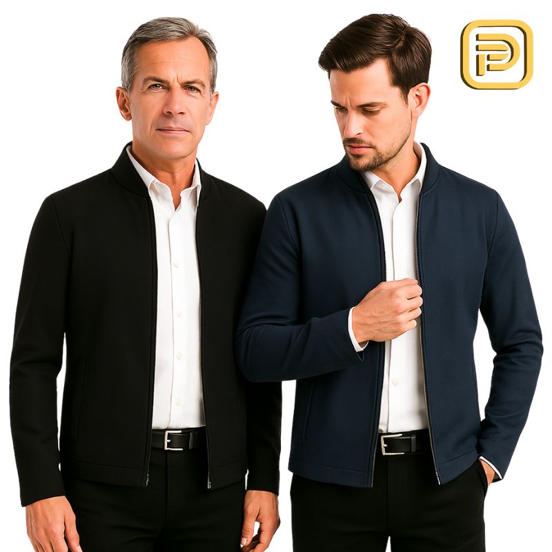 [PAGUE 1 LEVE 2] Jaqueta Casual Florenzo em Algodão Peruano, Seda Gelo e Poliéster + BRINDES: Relógio e Cinto de Couro