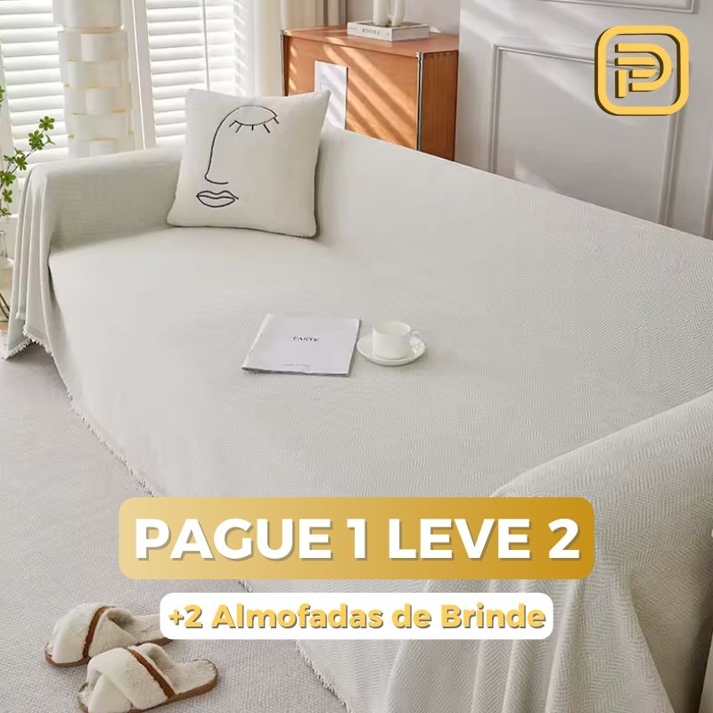 [PAGUE 1 LEVE 2] Capa de Sofá Leandra (Luxo Minimalista Para sua Sala de Estar) +BRINDES: 2 Capas Para Almofadas