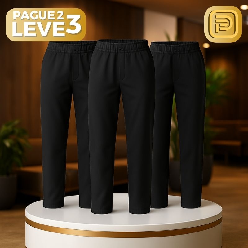 [PAGUE 2 LEVE 3] Calça Feminina Waist em Malha de Seda Gelo com Poliéster e Regulação Térmica (Para Todas as Estações!) + BRINDE Exclusivo