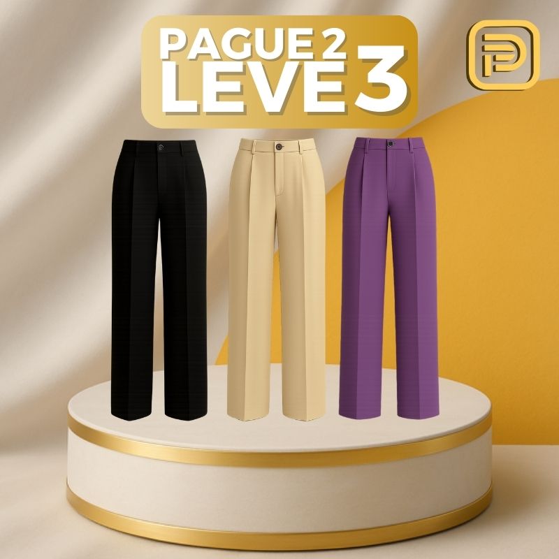 [PAGUE 2 LEVE 3] Calça Social Feminina Monna em Algodão Peruano e Seda Gelo (A Mais Quentinha de 2025!)