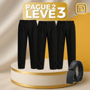 [PAGUE 2 LEVE 3] Kit Calça Masculina de Alfaiataria Venetto em Seda Gelo e Poliéster + BRINDE: Cinto