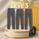 [PAGUE 2 LEVE 3] Kit Calça Masculina de Alfaiataria Venetto em Seda Gelo e Poliéster + BRINDE: Cinto