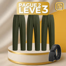 [PAGUE 2 LEVE 3] Kit Calça Masculina de Alfaiataria Venetto em Seda Gelo e Poliéster + BRINDE: Cinto