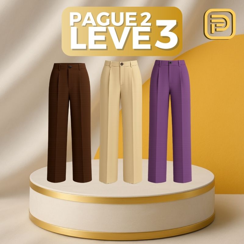 [PAGUE 2 LEVE 3] Calça Social Feminina Monna em Algodão Peruano e Seda Gelo (A Mais Quentinha de 2025!)