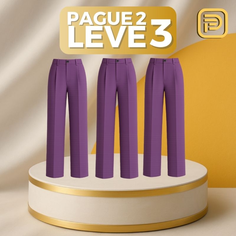 [PAGUE 2 LEVE 3] Calça Social Feminina Monna em Algodão Peruano e Seda Gelo (A Mais Quentinha de 2025!)