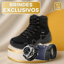 Kit Bota Tática Militar Varkon Masculina em Couro Legítimo e Nylon + BRINDES: Cinto, Carteira e Relógio Tático