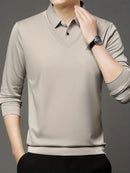 [PAGUE 2 LEVE 4] Camisa Polo Casual Elegance em Malha de Seda Gelo e Poliéster + BRINDES: Carteira e Relógio