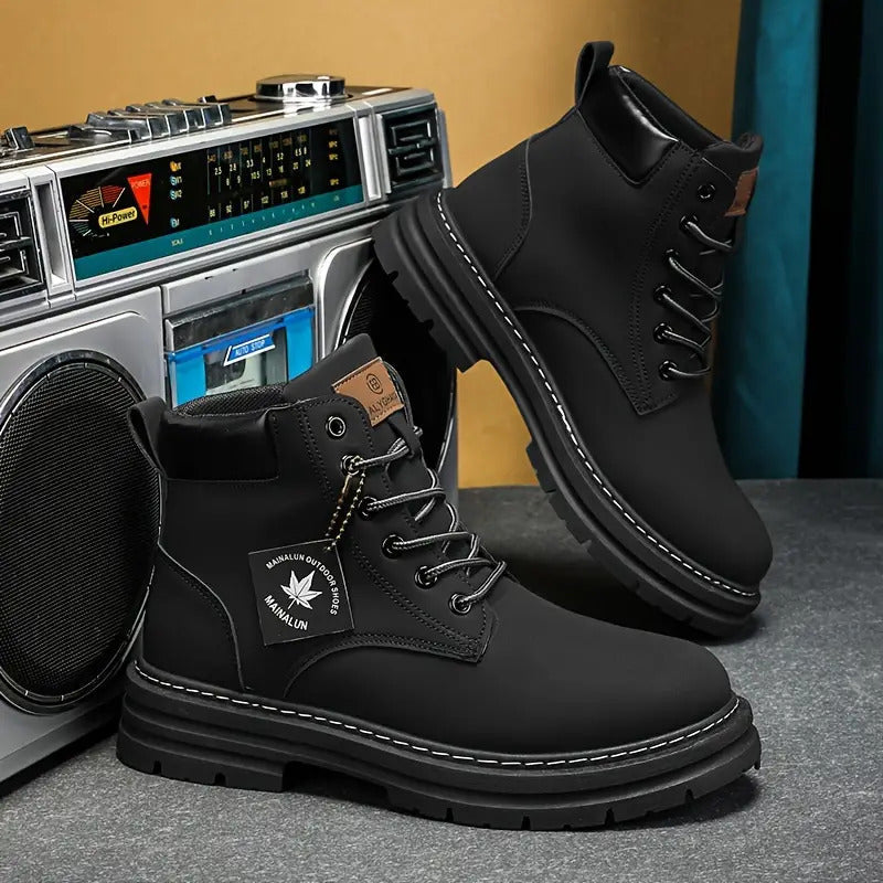 Kit Bota Masculina em 100% Couro Legítimo Veneza Impermeável + BRINDES: Relógio, Cinto e Carteira