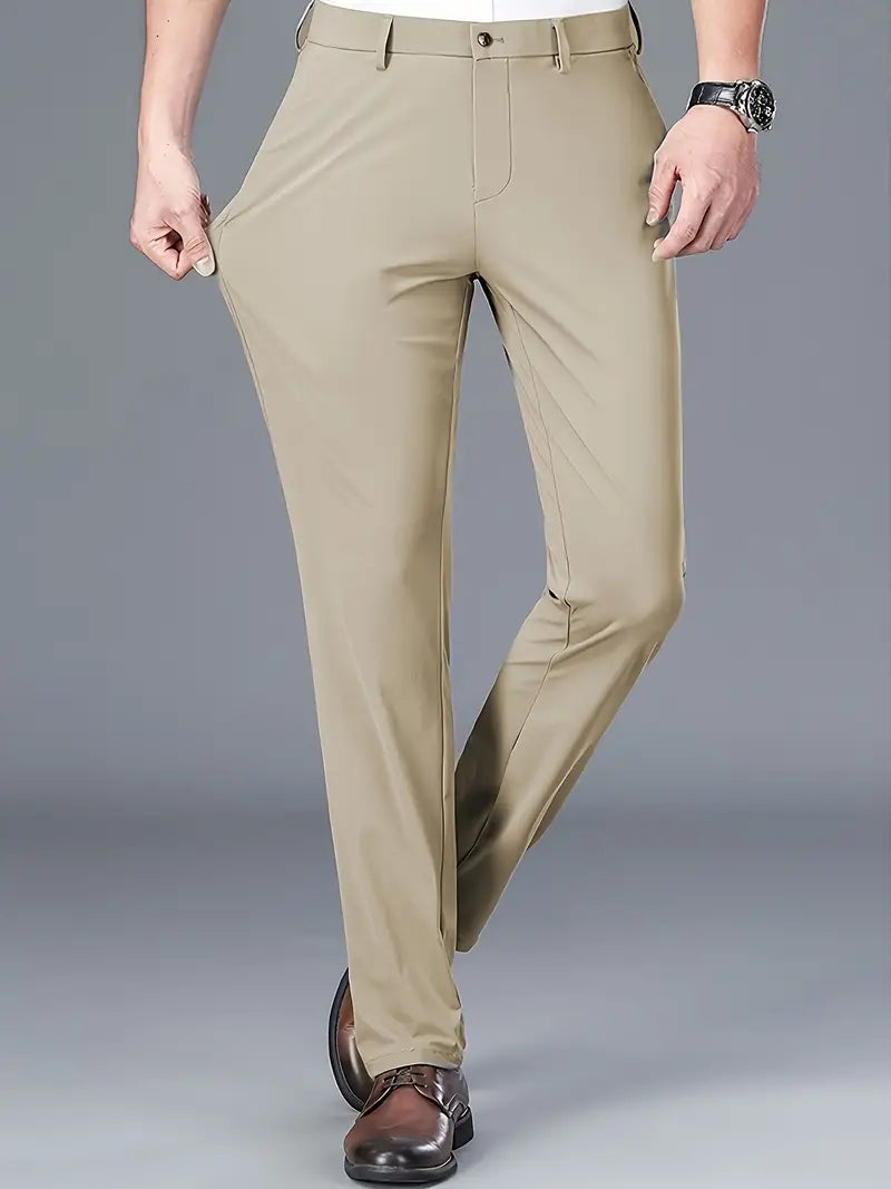 [PAGUE 2 LEVE 4] Calça de Alfaiataria Italian em Malha de Seda Gelo e Viscose + BRINDES: Cinto e Jaqueta Tática