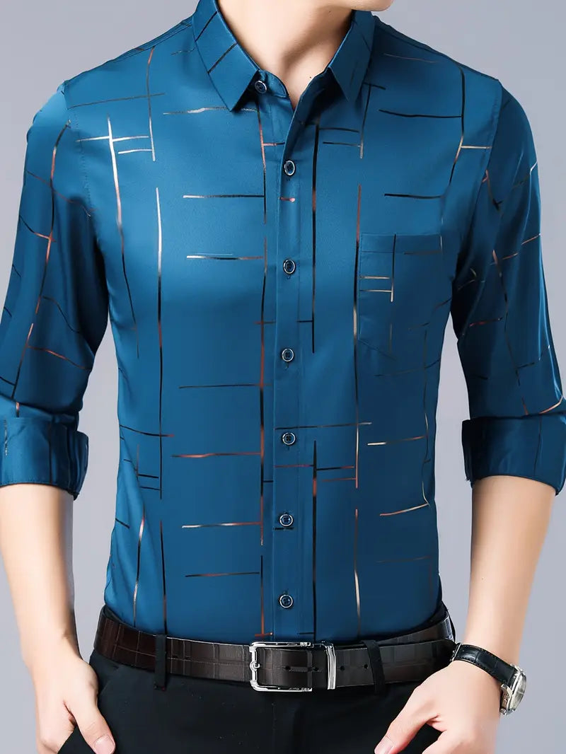 [PAGUE 3 LEVE 4] Camisa Manga Longa Casual Luthier em Seda Gelo e Poliéster